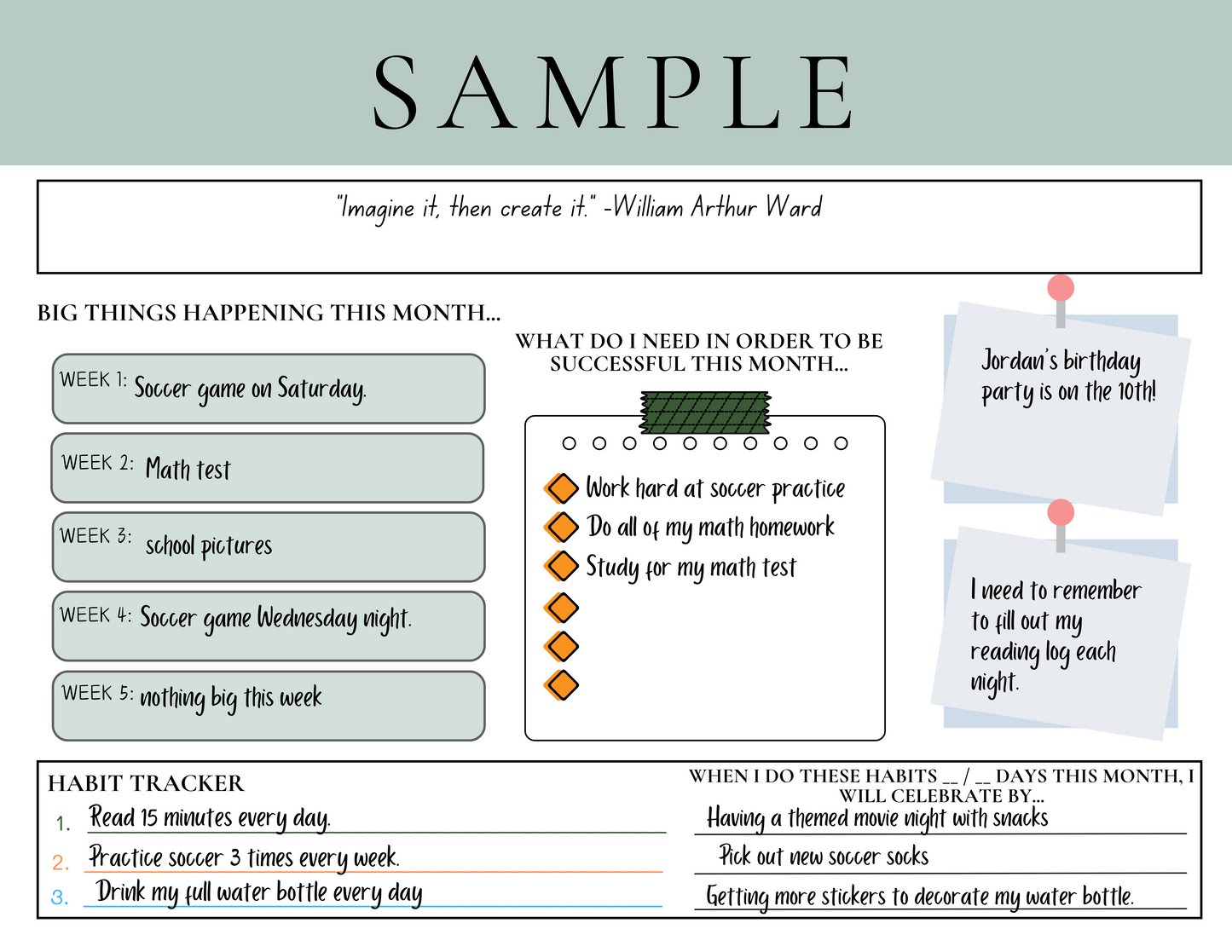 2025 Affirmation Calendar: Kid's Version